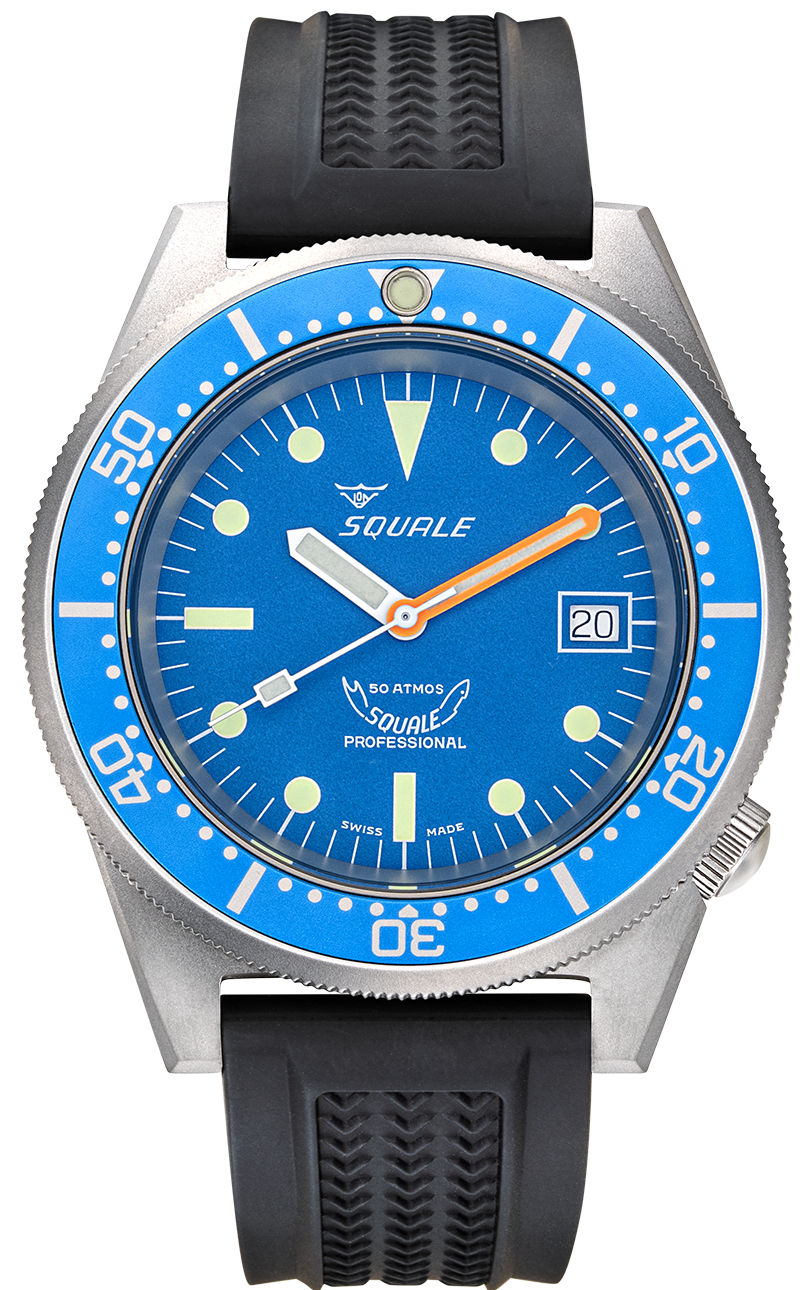 Squale Watch 1521 Blue Blasted Rubber 1521BLUEBL.VO