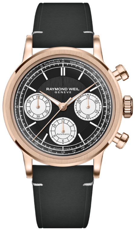 Raymond Weil Watch Millesime Automatic Tri-Compax Chronograph Black Sector 7765-PC5-20631