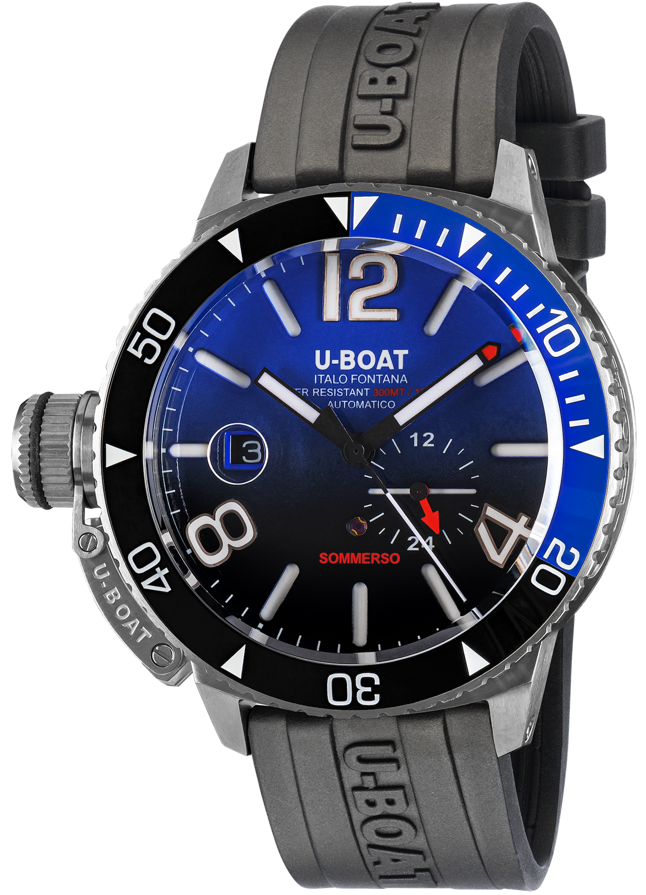 U-Boat Watch Sommerso Ghiera Ceramica Bicolore Quadrante Blue 9519