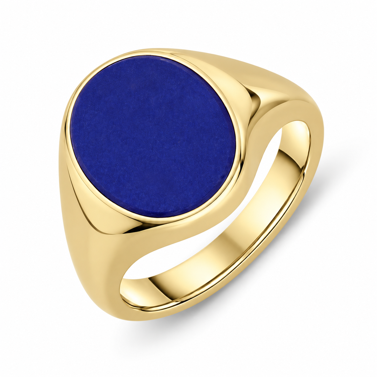 9ct Yellow Gold Lapis Lazuli Oval Signet Ring
