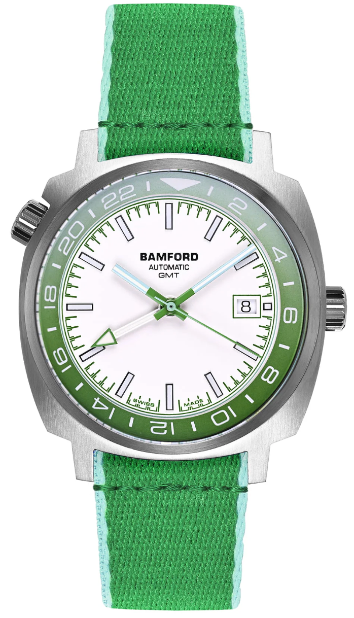Bamford Summer GMT Seafoam Green & Jungle Green Watch GMT-8