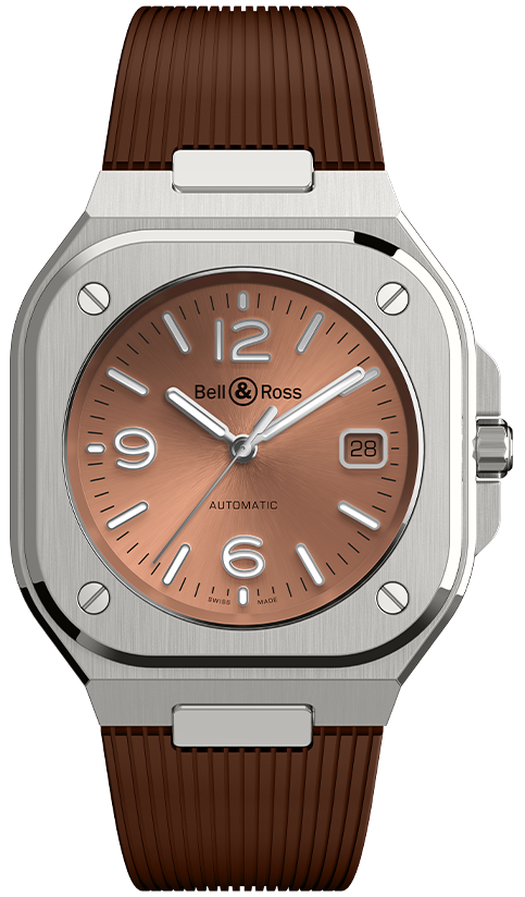 Bell & Ross Watch BR 05 Auto Copper Brown Rubber BR05A-BR-ST/SRB