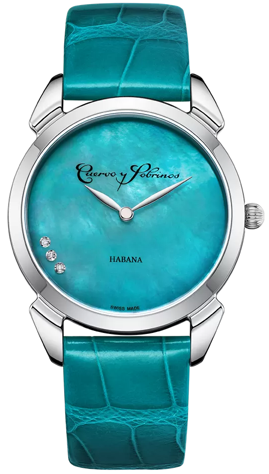 Cuervo y Sobrinos Watch Historiador Primera Dama Turquoise 3113.1LB