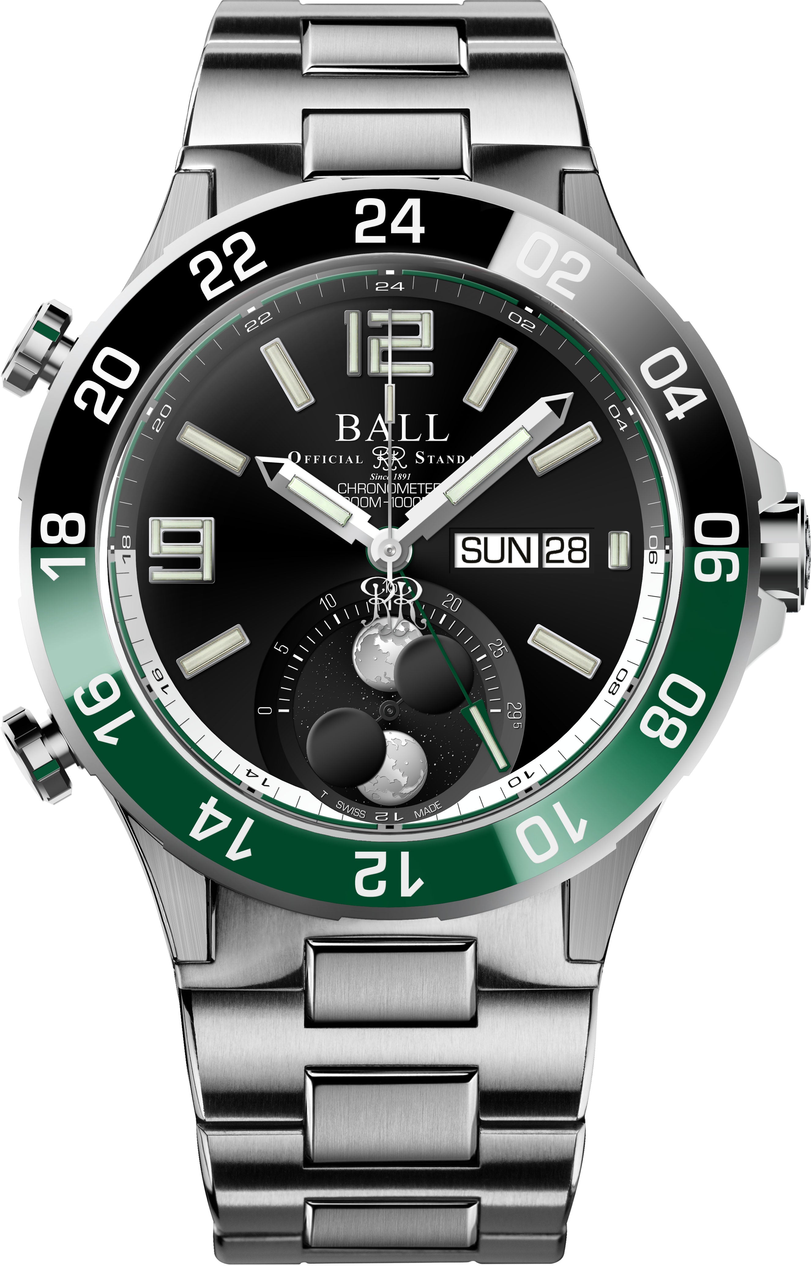 Ball Watch Company Roadmaster Marine GMT Moon Phase Limited Edition DG3220A-S2C-BK