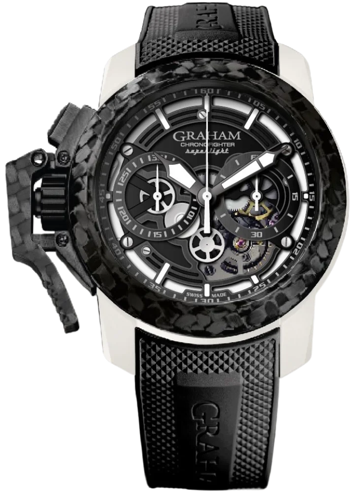 Graham Watch Chronofighter Superlight Carbon Skeleton 2CCCK.W01A Black Rubber