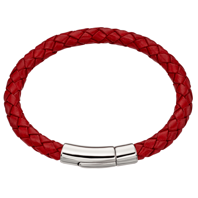 Little Star Sterling Silver and Leather Red Quinn Bracelet LSB0117