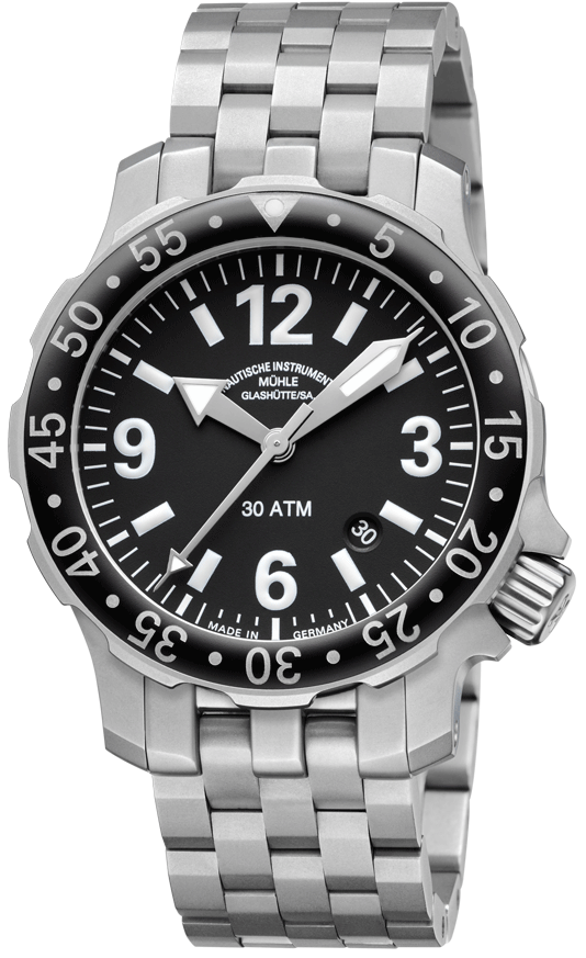 Muehle Glashuette Watch Marinus SS Black Bezel M1-28-43-MB