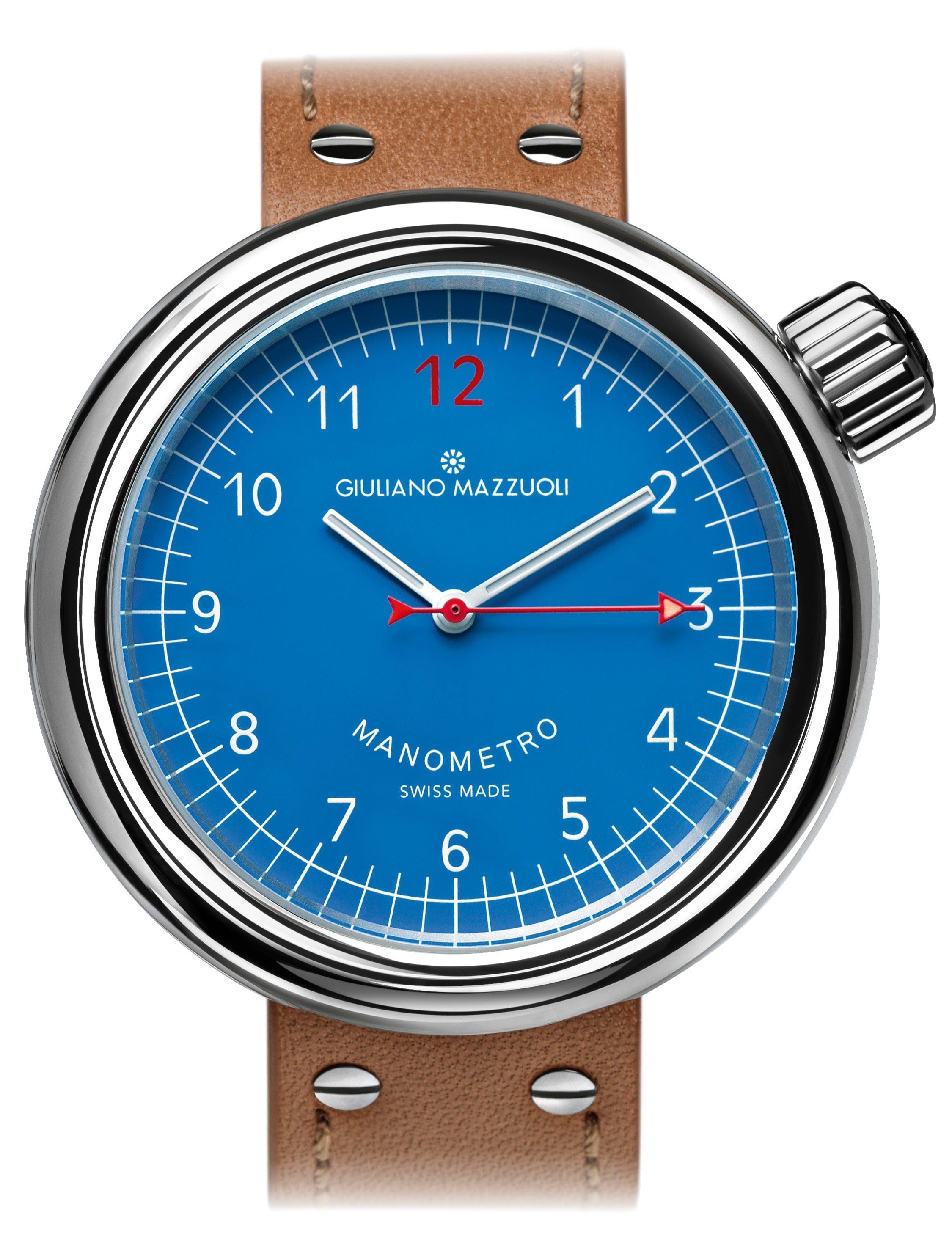 Giuliano Mazzuoli Watch Manometro Polished Blue MRP03N.