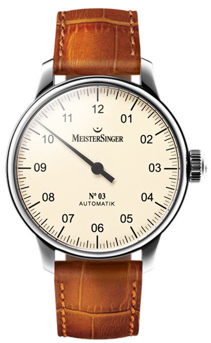 MeisterSinger Watch N. 03 BM903 Croco Print Cognac