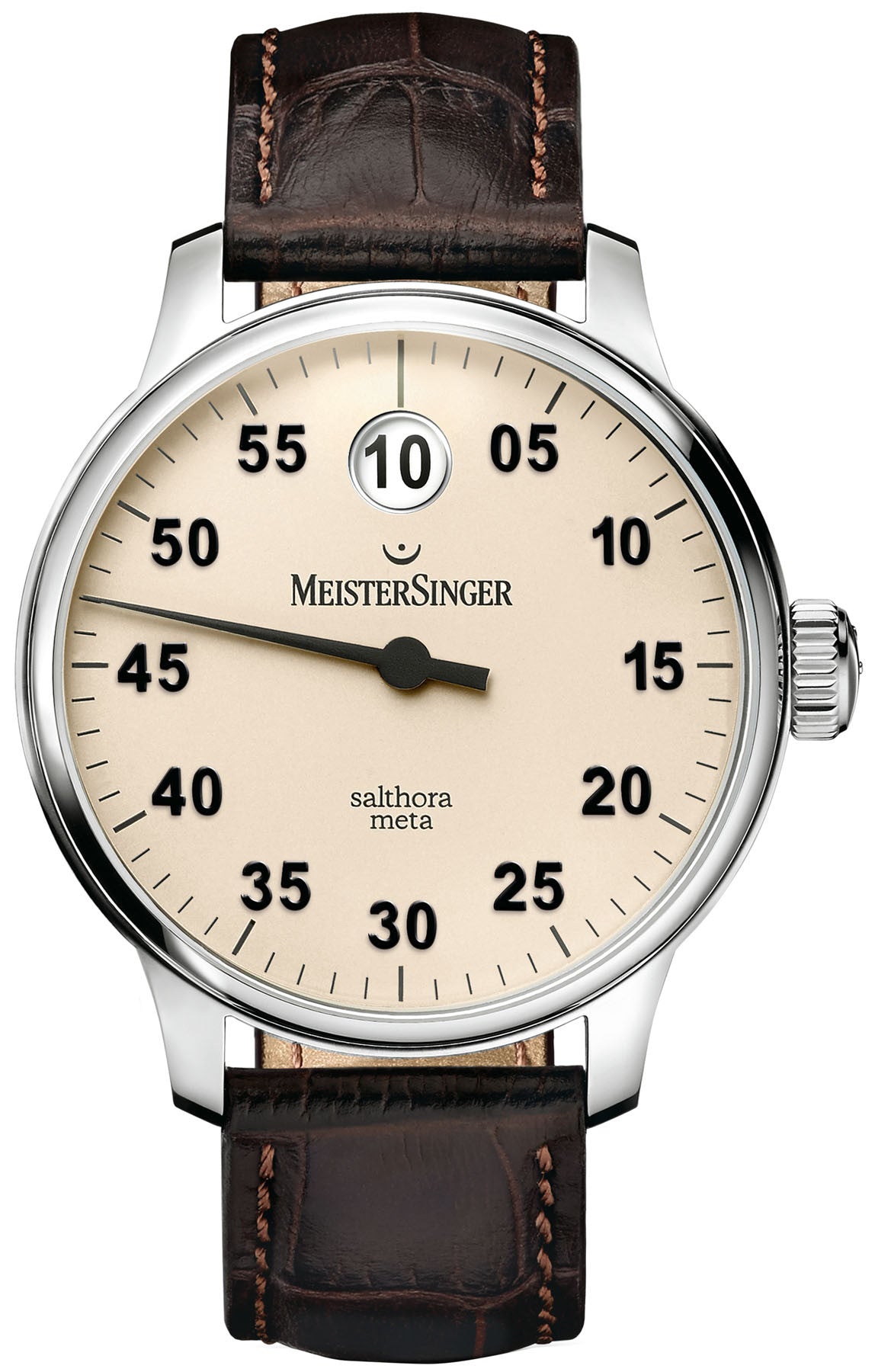 MeisterSinger Watch Salthora Meta SAM903 Croco Dark Brown