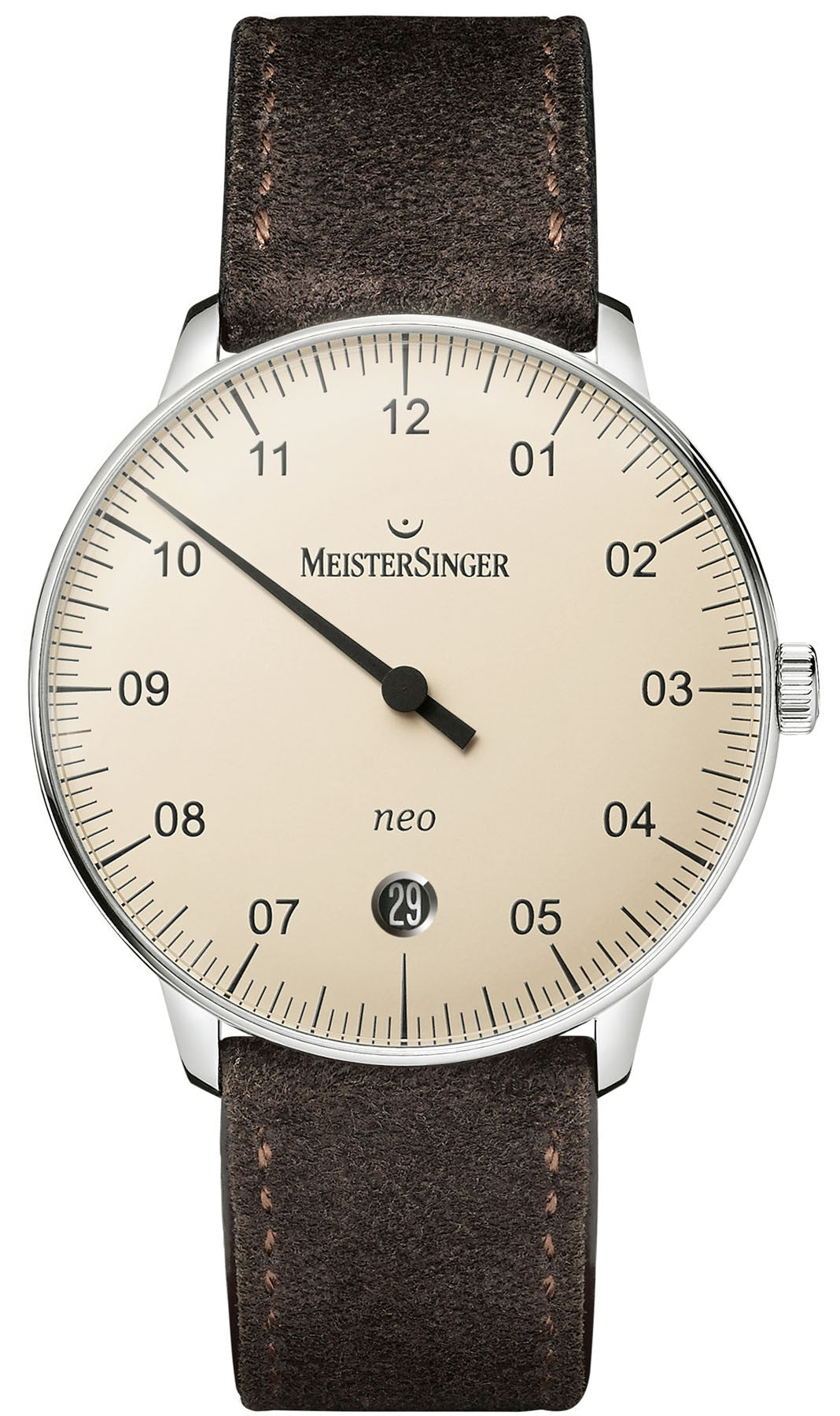 MeisterSinger Watch NEO NE903N Suede Dark Brown
