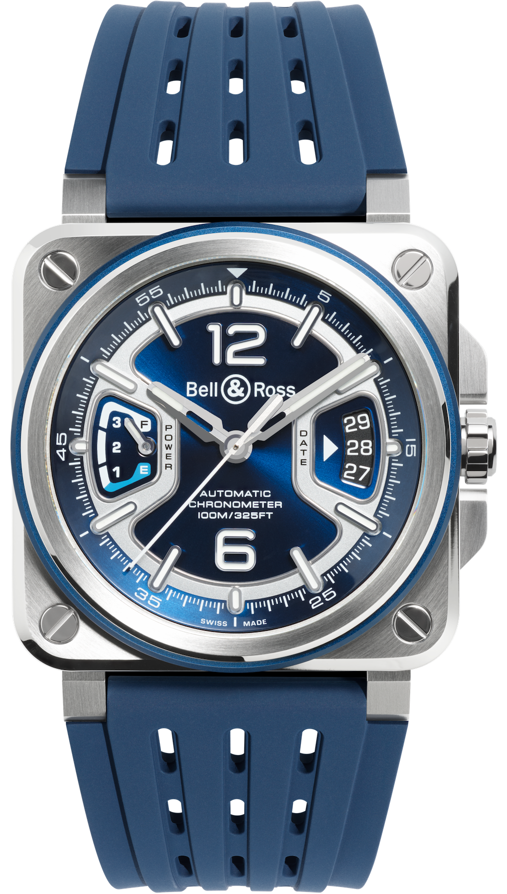 Bell && Ross BR X3 Blue Steel Watch BRX3R-BLU-ST/SRB