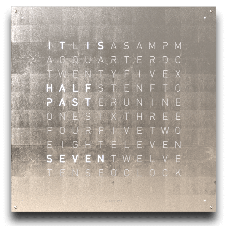 QLOCKTWO Earth 90 Creators Edition Platinum Wall Clock LG4ENPL