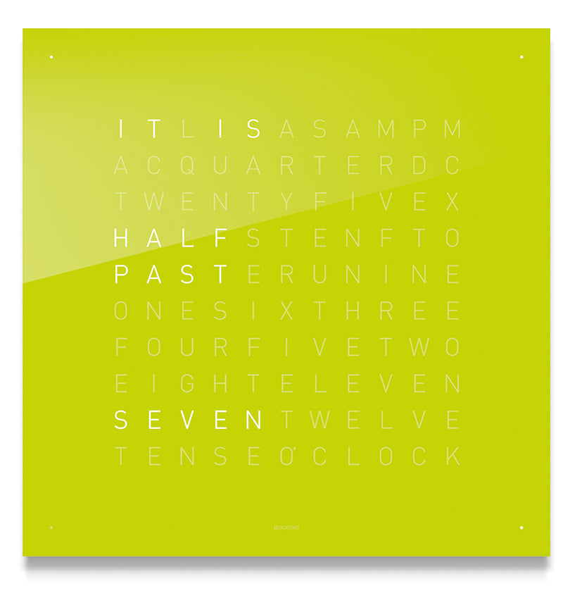 QLOCKTWO Classic Lime Juice Wall Clock 45cm FCENLJ