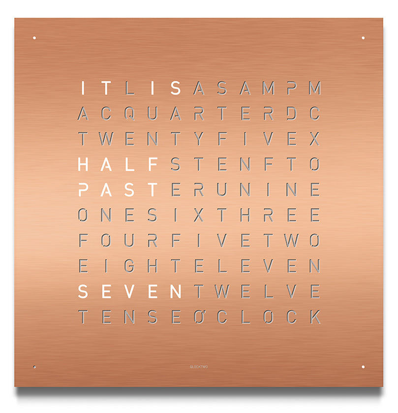 QLOCKTWO Classic Copper Wall Clock 45cm FCENBRCO