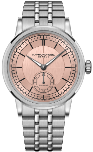 Raymond Weil Watch Millesime Automatic Small Seconds Salmon Dial Bracelet 2130-ST-80001
