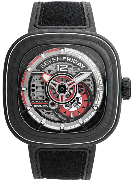 SevenFriday Watch PS3/02 Carbon Ruby Limited Edition PS3/02