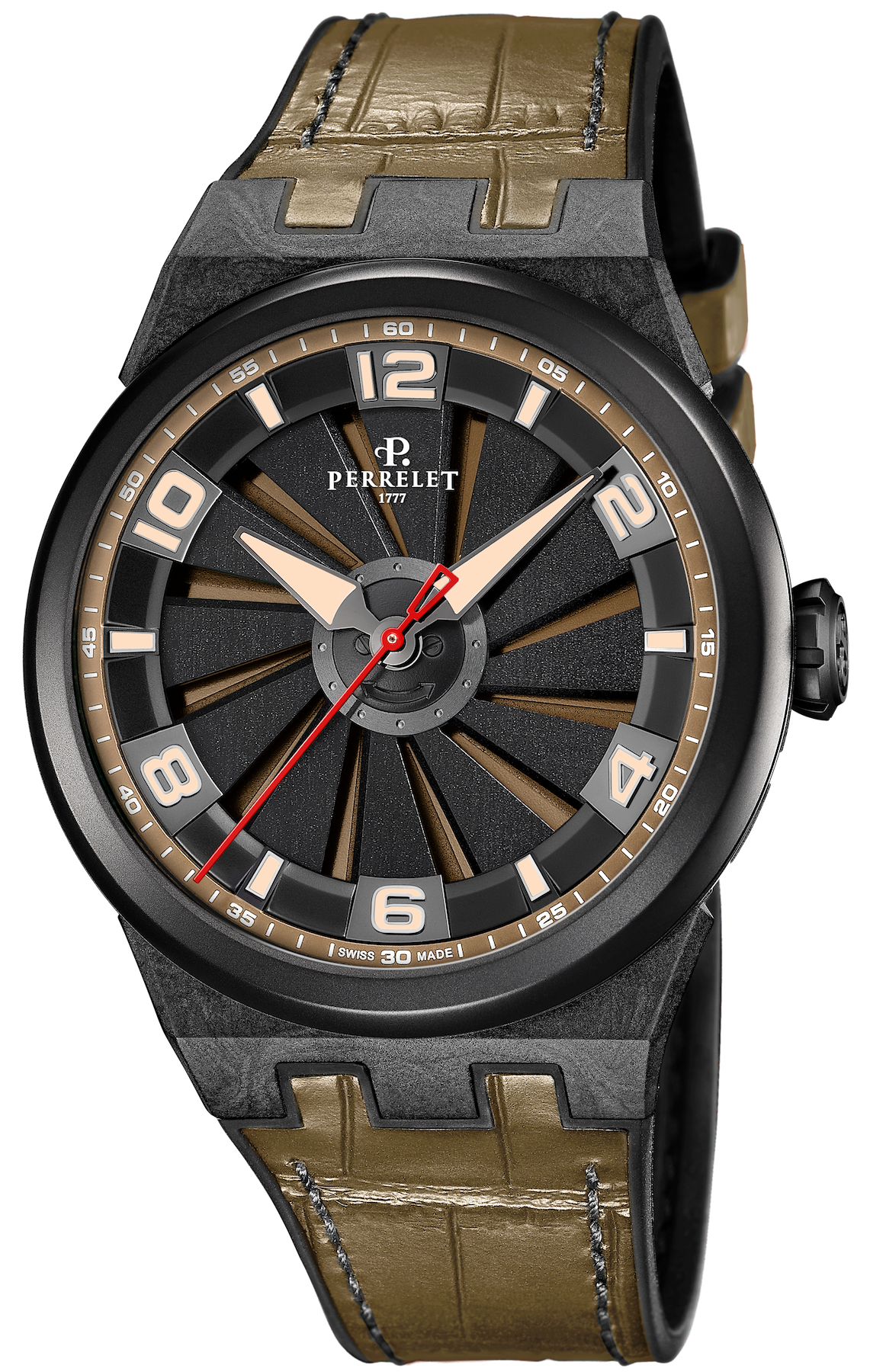 Perrelet Watch Turbine Carbon Khaki A4065/8