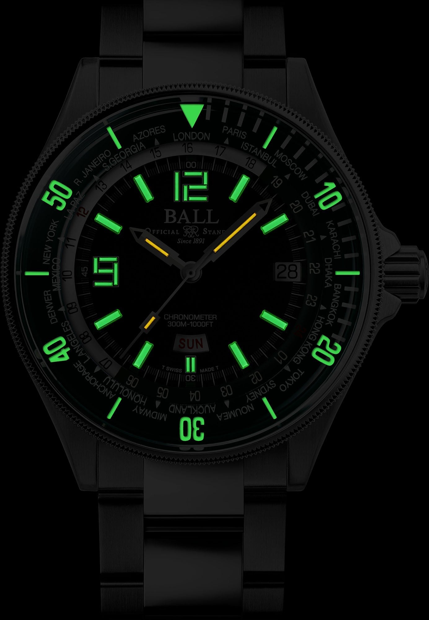 Ball Watch Company Engineer Master II Diver Worldtime Limited Edition Watch DG2232A-SC-GRBK Image 5