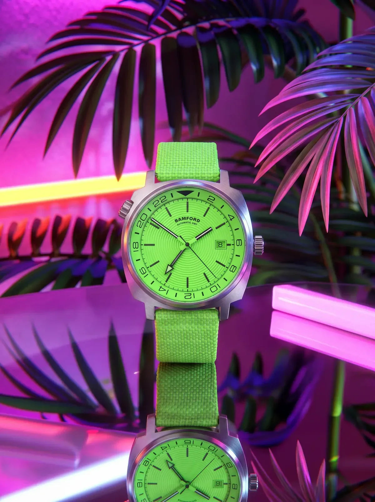 bamford-gmt-electric-green-watch