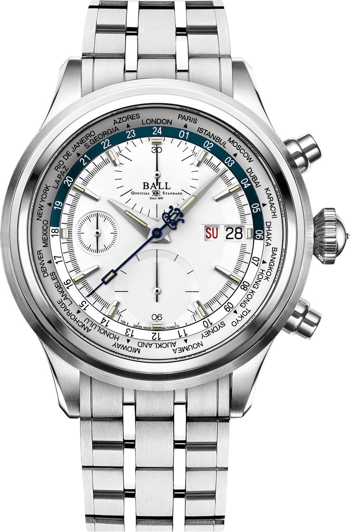 Ball Watch Company Trainmaster Worldtime Chronograph CM2052D-S1J-SLBE