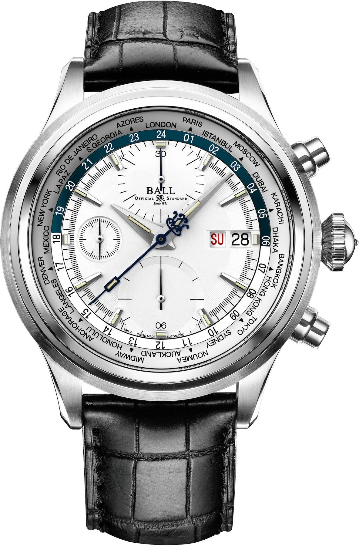 Ball Watch Company Trainmaster Worldtime Chronograph CM2052D-LL1J-SLBE