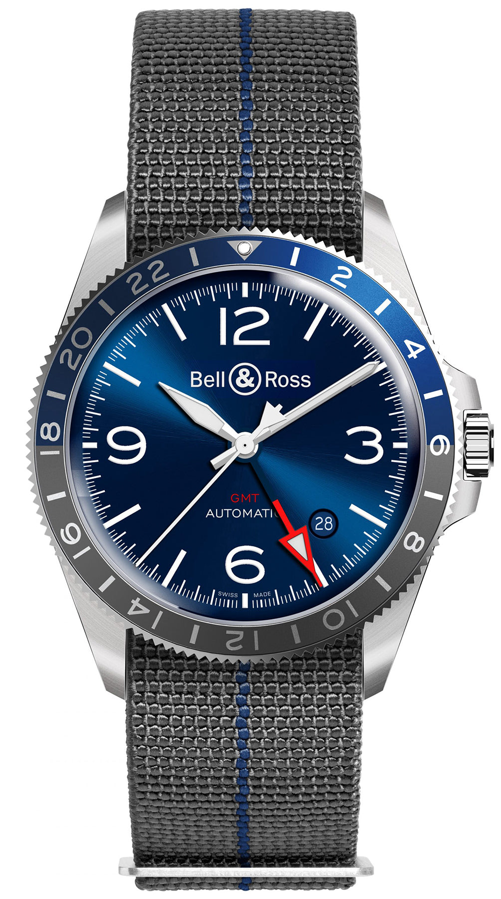 Bell & Ross Watch BR V2-93 GMT Blue BRV293-BLU-ST/SF