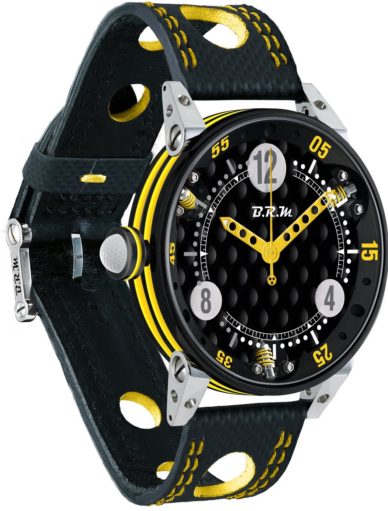 B.R.M Watch Golf Master Mens Mens Yellow Hands GF6-44-SA-N-AJ