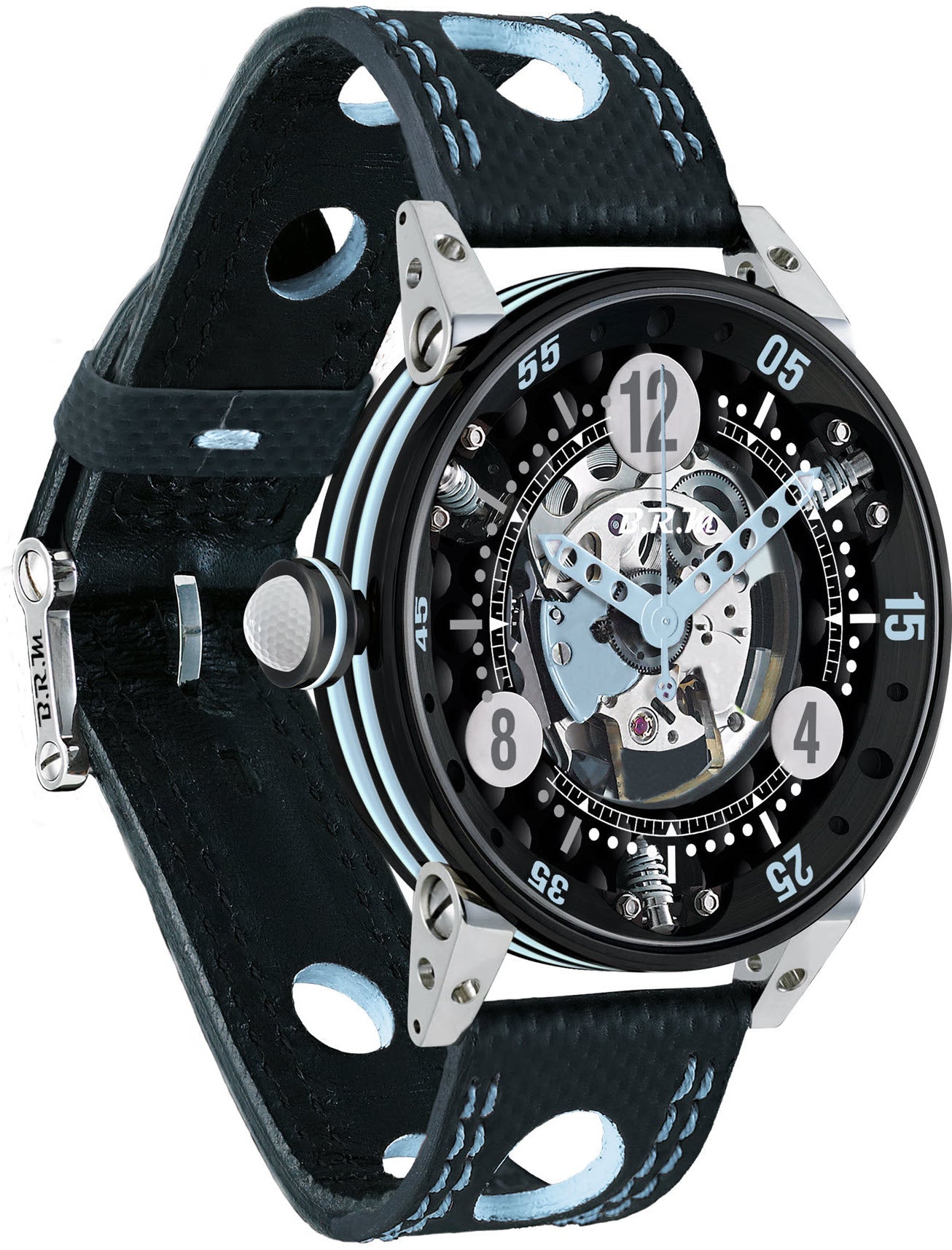 B.R.M Watch Golf Master Mens Light Blue Hands GF6-44-SA-N-SQ-ABLC