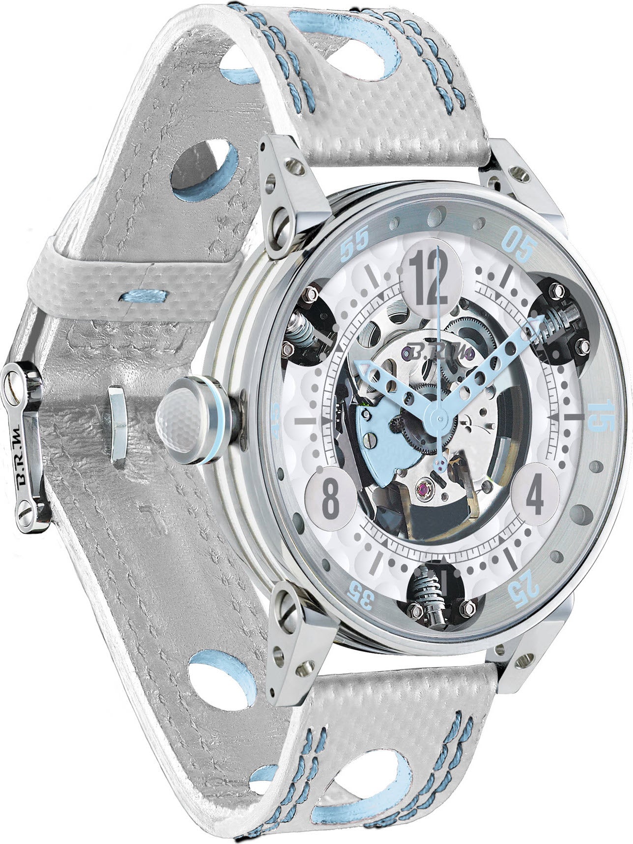B.R.M Watch Golf Master Mens Light Blue Hands GF6-44-SA-SQ-ABLC
