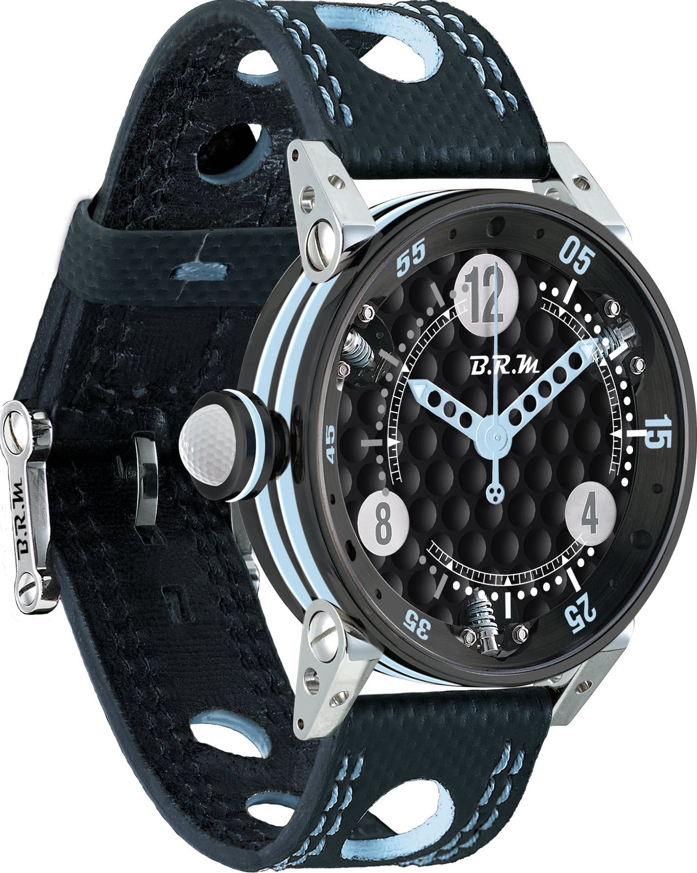 B.R.M Watch Golf Master Ladies Light Blue Hands GF7-38-SA-N-ABLC