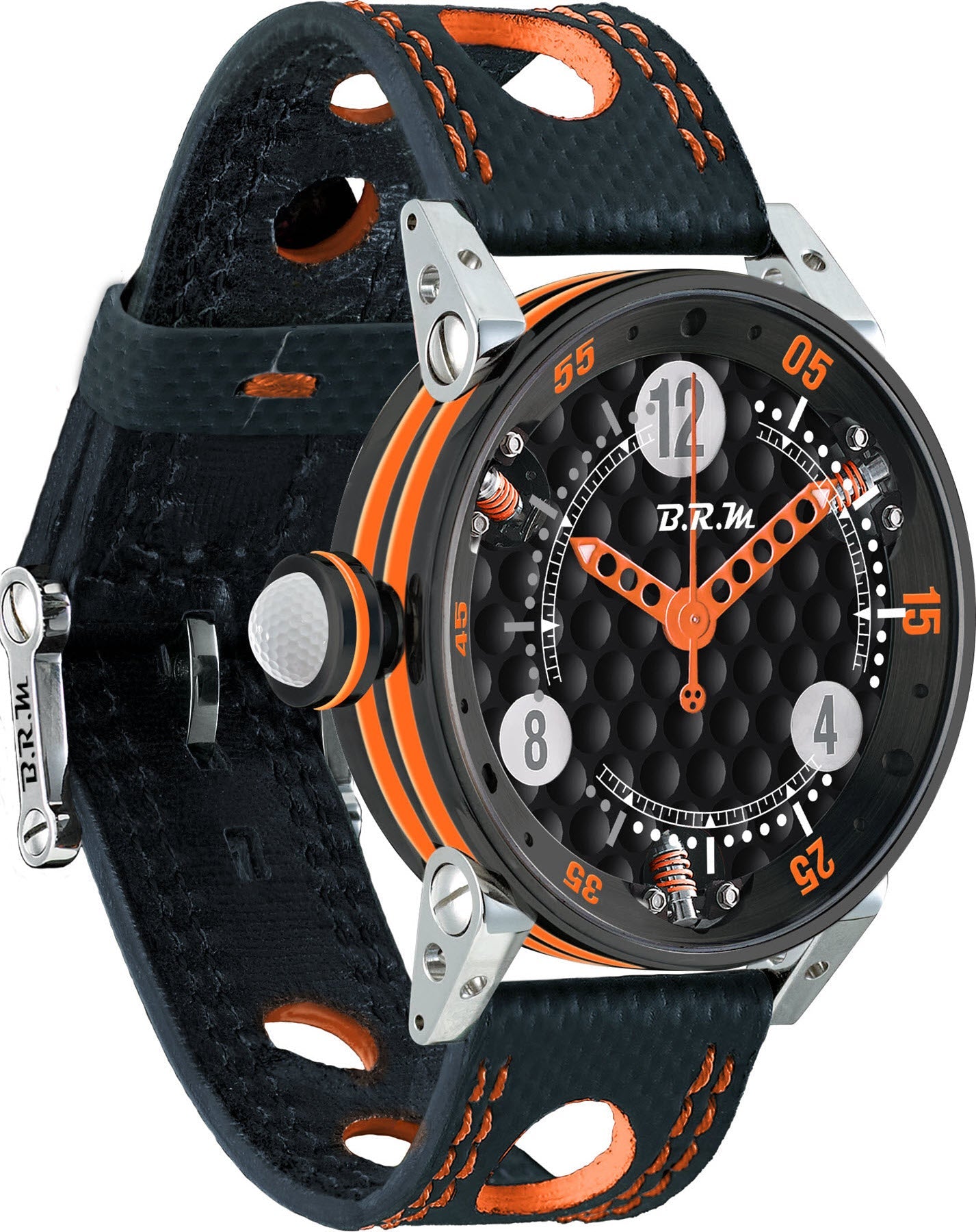 B.R.M Watch Golf Master Ladies Orange Hands GF7-38-SA-N-AO