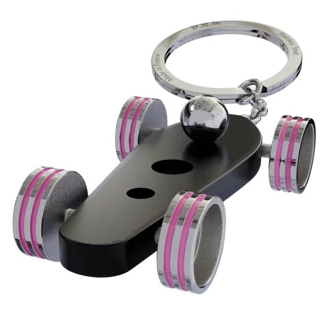 B.R.M. Key Chain Bolides by B.R.M Black w Fuchsia Wheel Support Ring
