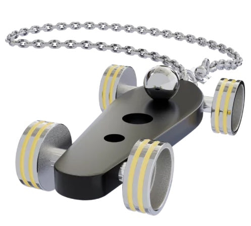 B.R.M. Key Chain Bolides by B.R.M Black w Yellow Wheel Support Chain