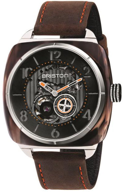 Briston Watch Streamliner Skeleton Amber Acetate 201042.SA.BR.1.CH