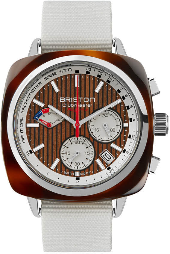 Briston Watch Clubmaster Regatta Chrono Walnut White 251542.SA.T.2W.NW