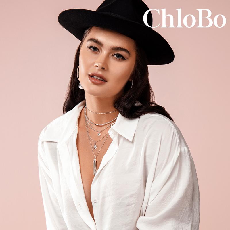ChloBo Sterling Silver Bobble Chain Lucky Star Necklace CBO-105 Image 2