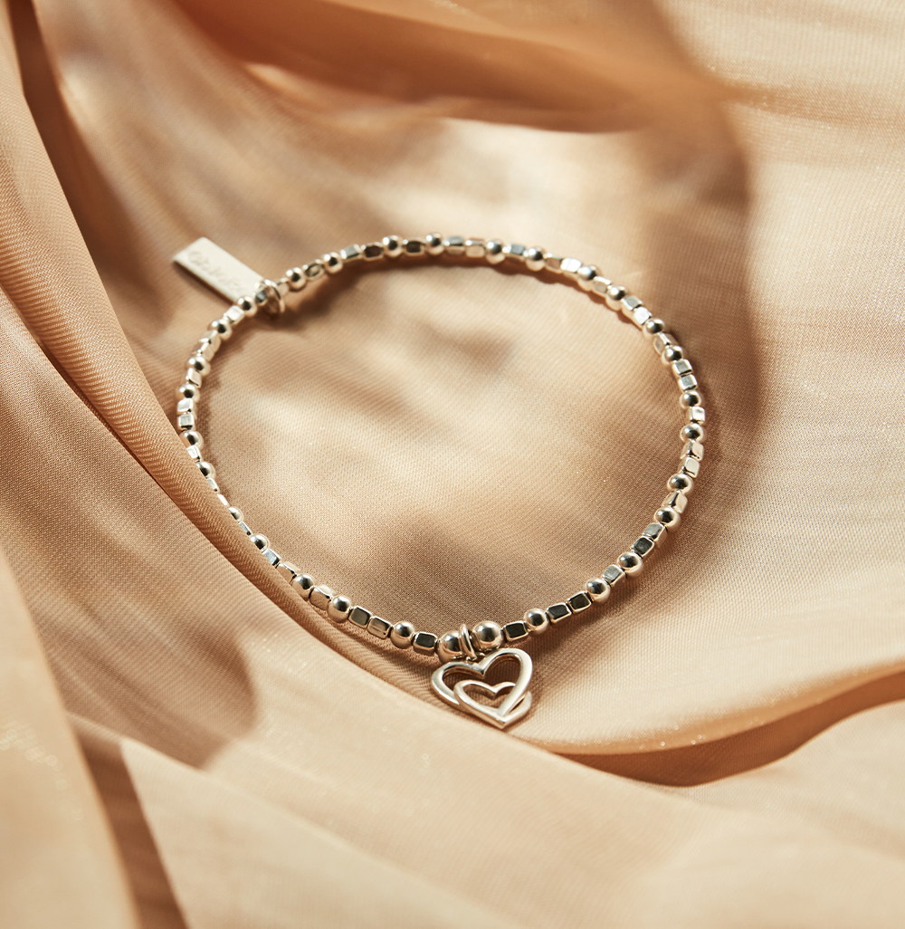 ChloBo Sterling Silver Mini Cube Interlocking Love Heart Bracelet CBO-005 Image 6