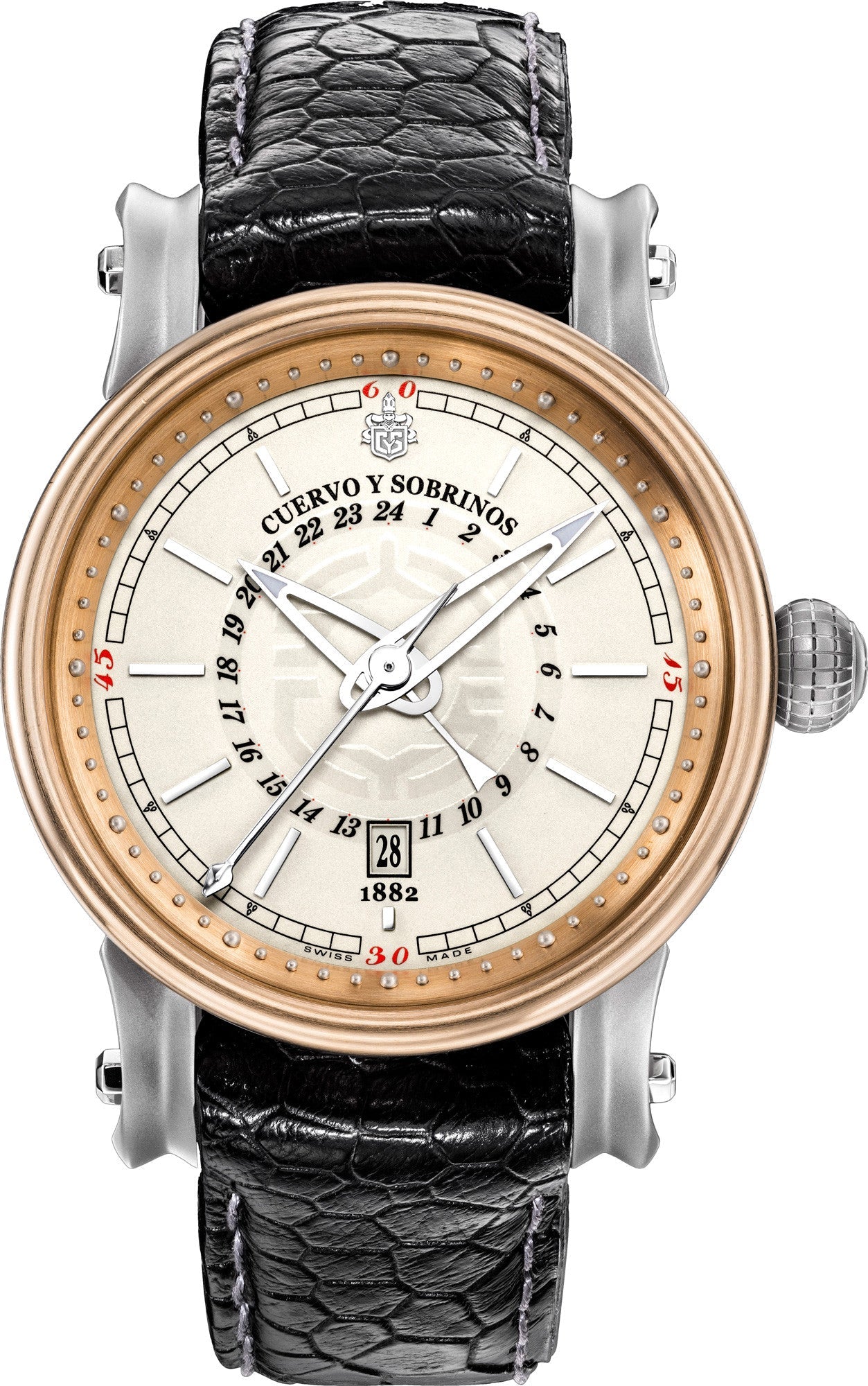 Cuervo y Sobrinos Watch Torpedo Pirata GMT Bronze 3052.5WGMT