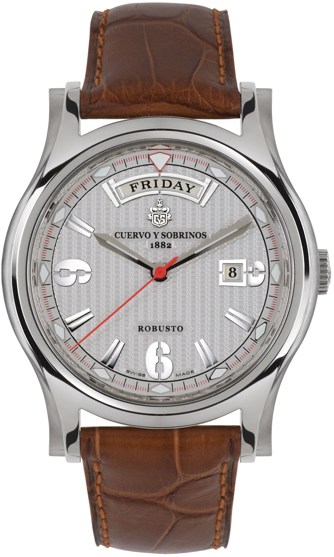 Cuervo y Sobrinos Watch Robusto Day Date 2811.1AH