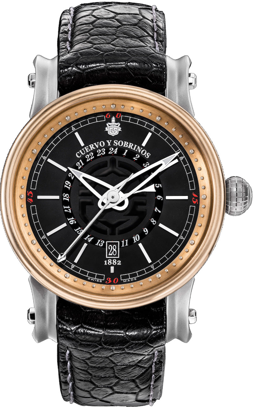 Cuervo y Sobrinos Watch Torpedo Pirata GMT 3052.5NGMT