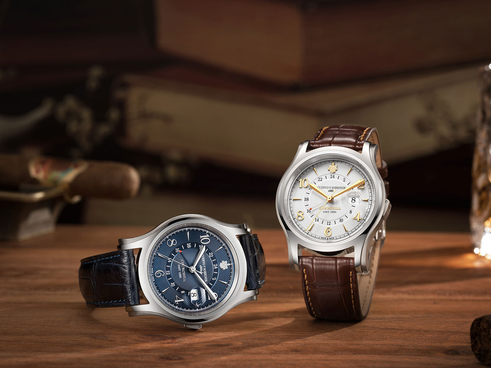 Cuervo y Sobrinos Churchill 1895 GMT Watch 2811.1GMTB Image 7