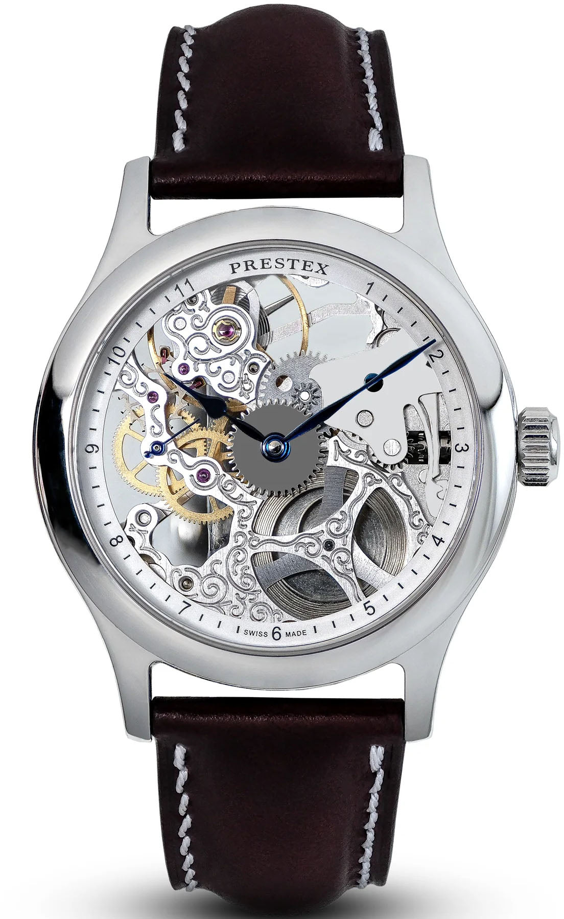 Duckworth Prestex Skeleton Blue Hands Watch D510-03 A