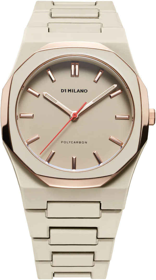 D1 Milano Watch Polycarbon Taupe Mesh PCBJ36