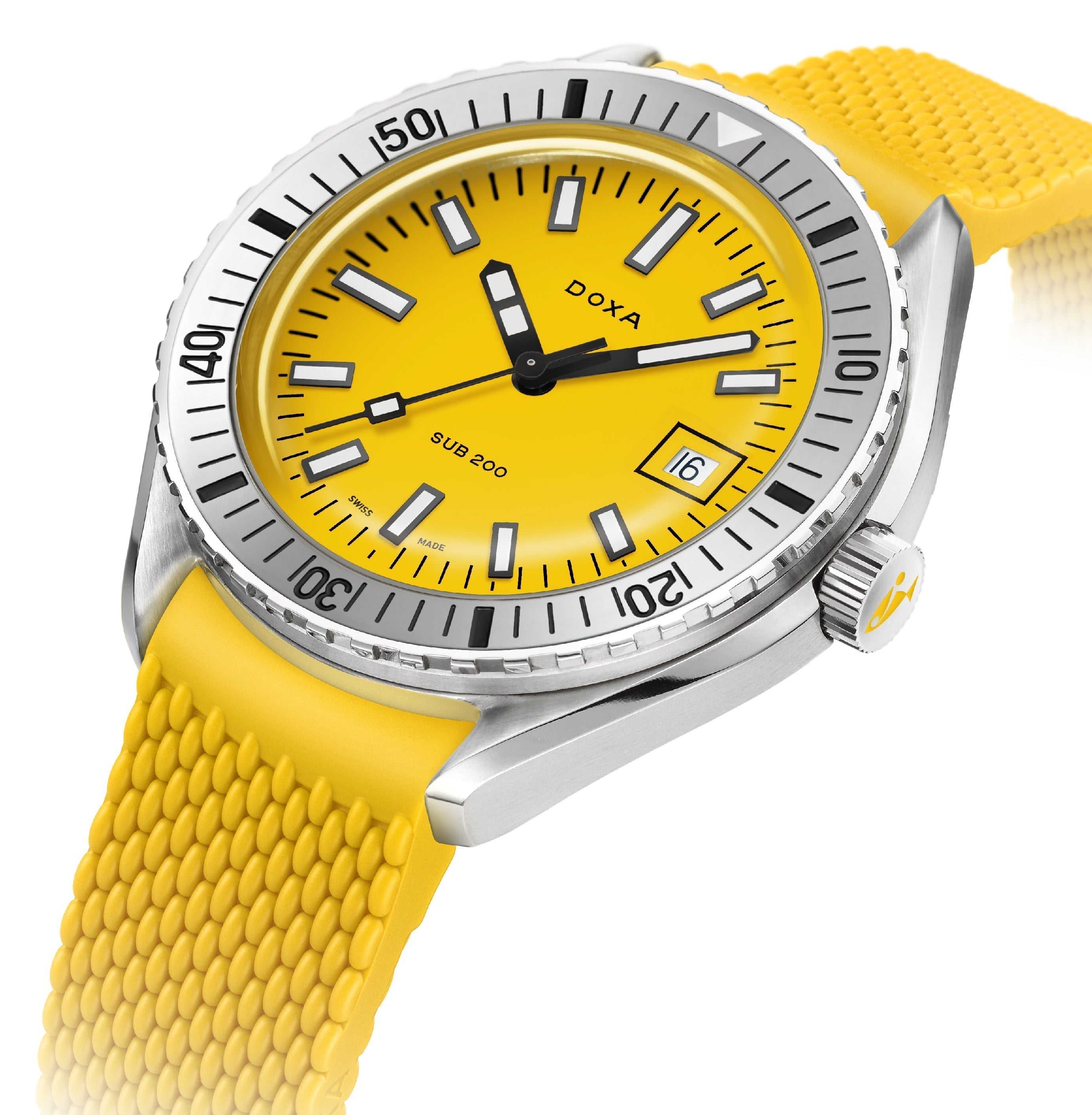 Doxa Sub 200 Divingstar Yellow Rubber Watch 796.10.361.31 Image 3