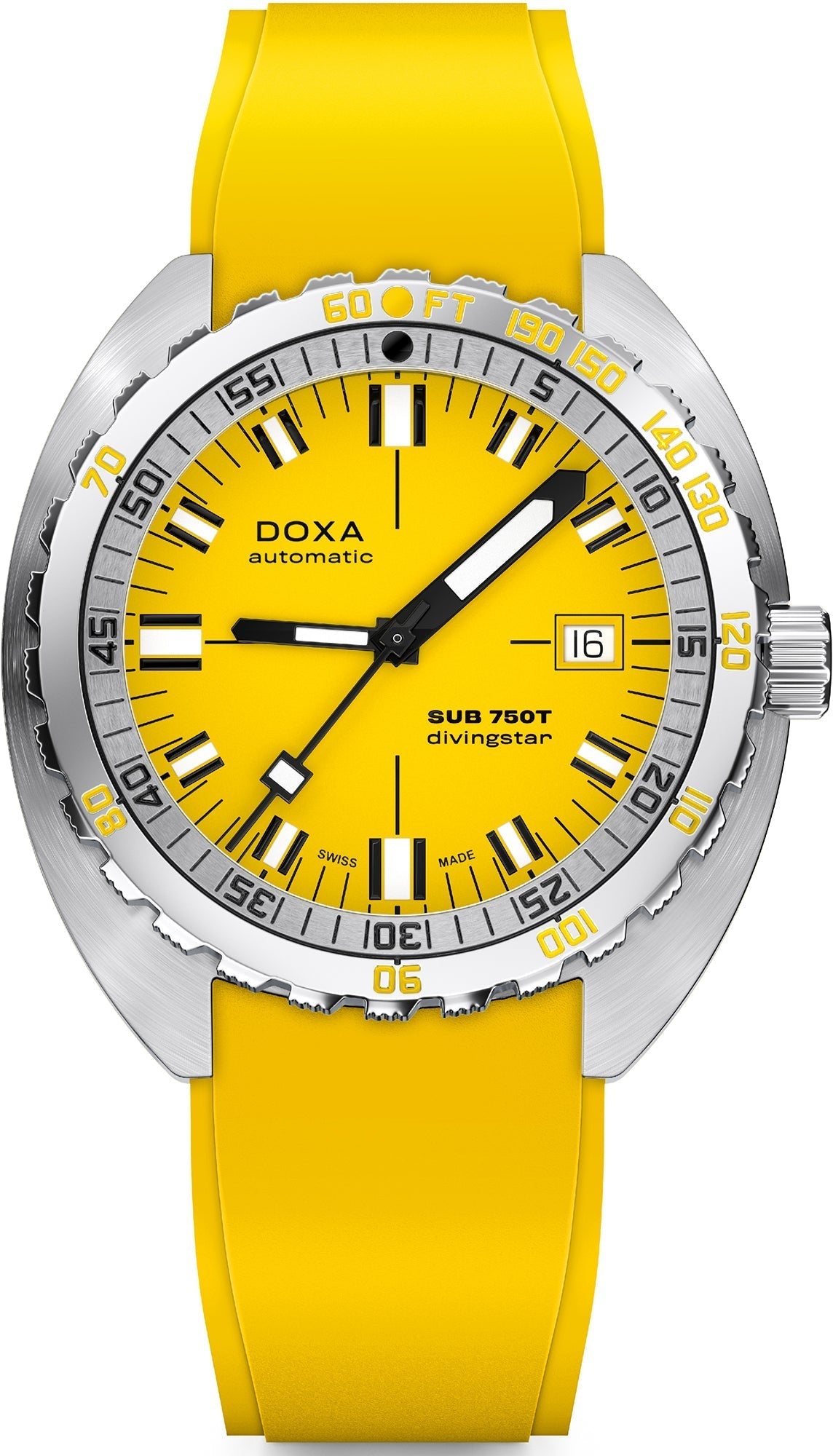 Doxa Sub 750T Divingstar Yellow Rubber Watch 825.10.361.31 Image 1