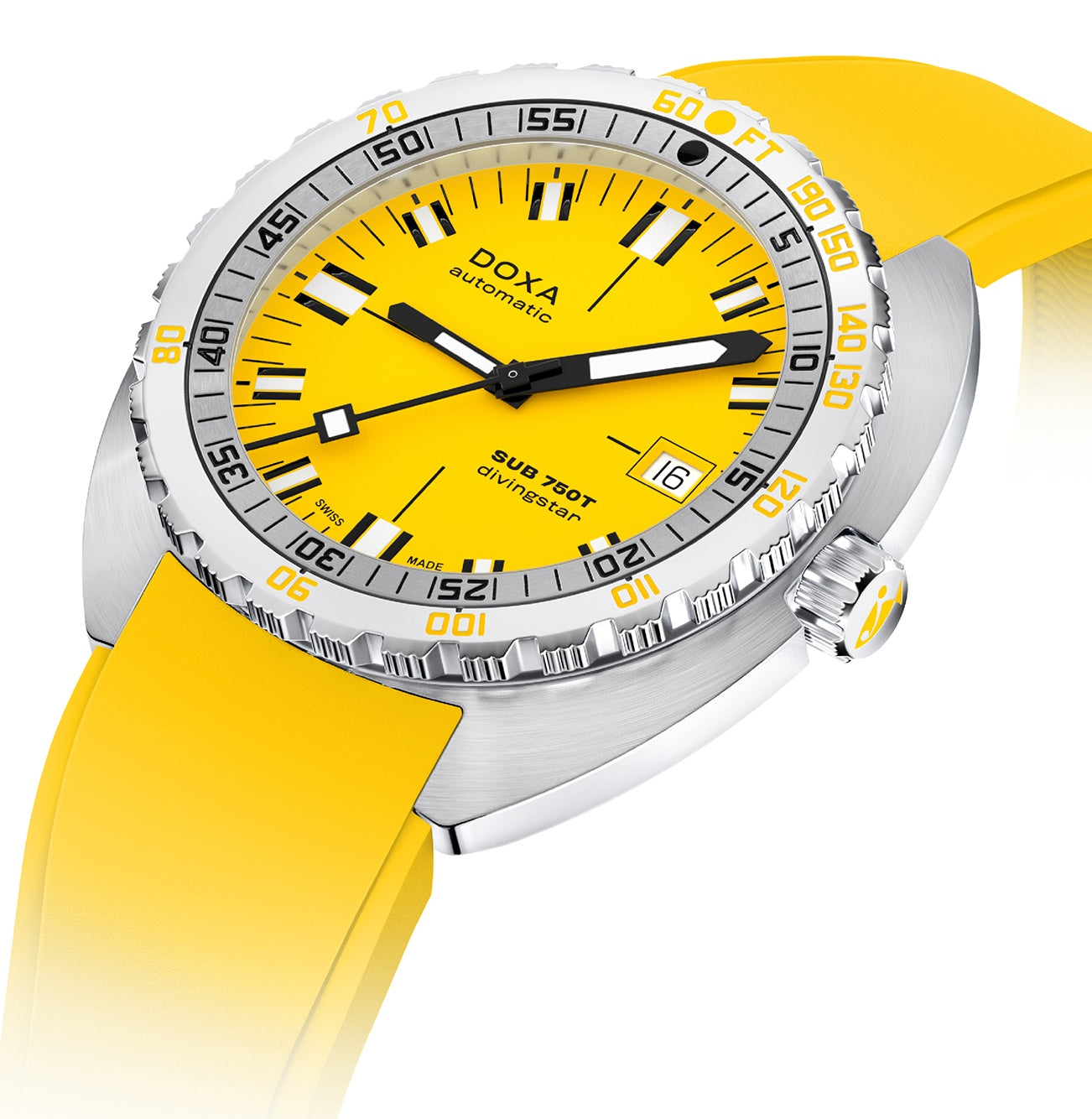 Doxa Sub 750T Divingstar Yellow Rubber Watch 825.10.361.31 Image 2