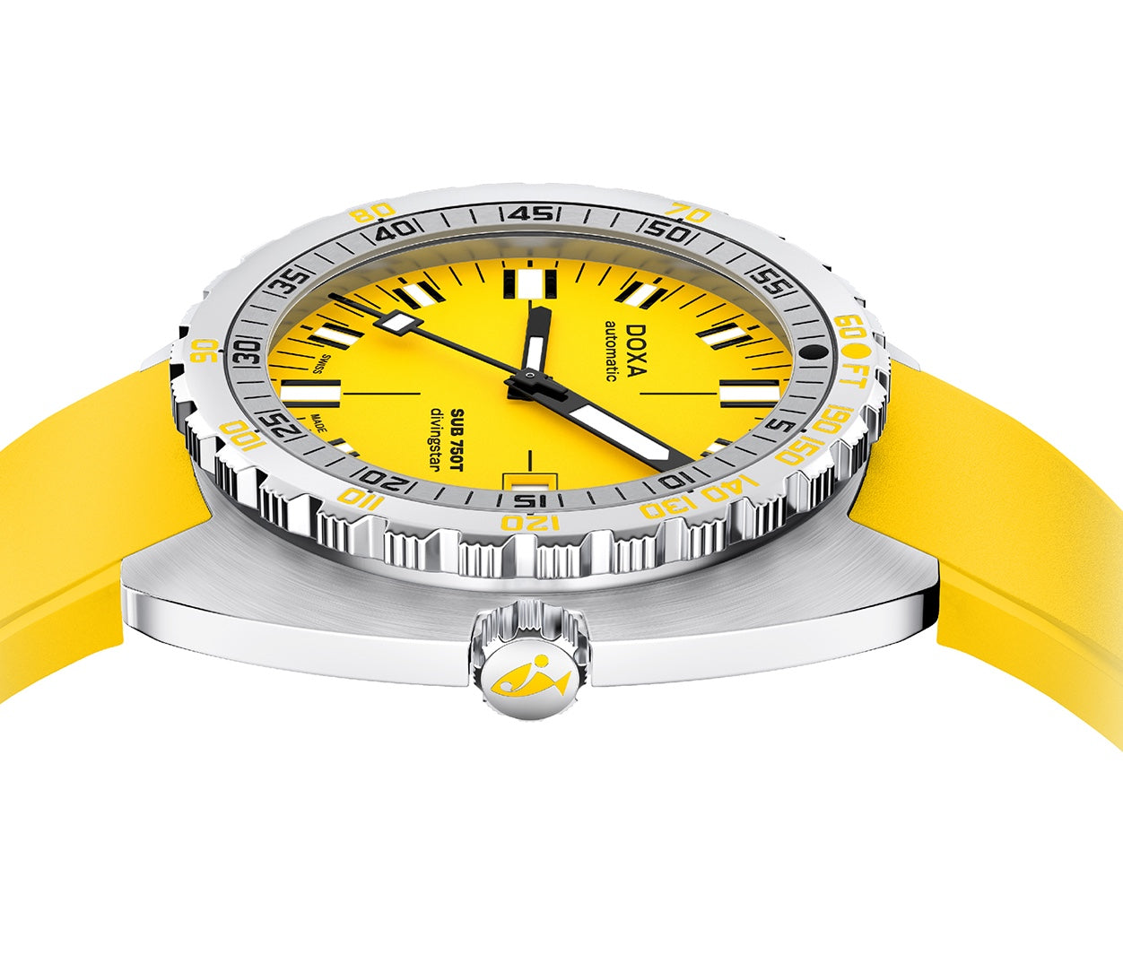 Doxa Sub 750T Divingstar Yellow Rubber Watch 825.10.361.31 Image 3
