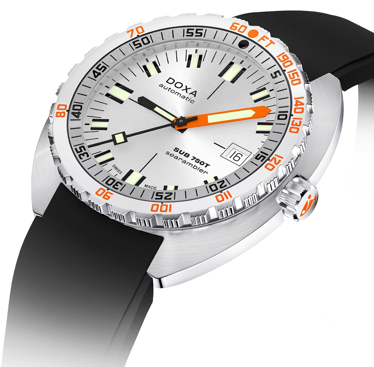 Doxa Sub 750T Searambler Black Rubber Watch 825.10.021.20 Image 2