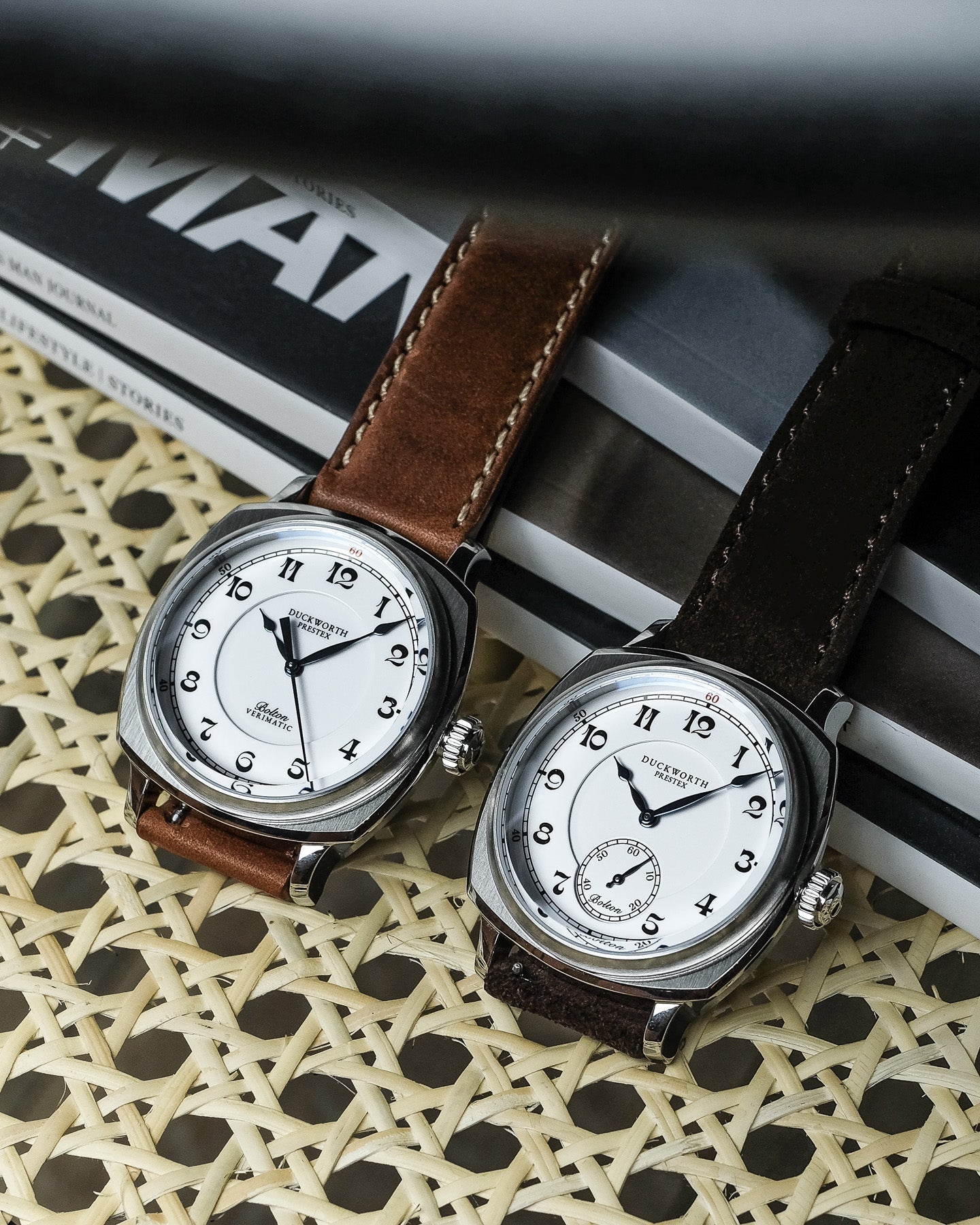 Duckworth Prestex Bolton Small Seconds White Black Leather Watch D667-02-A Image 6